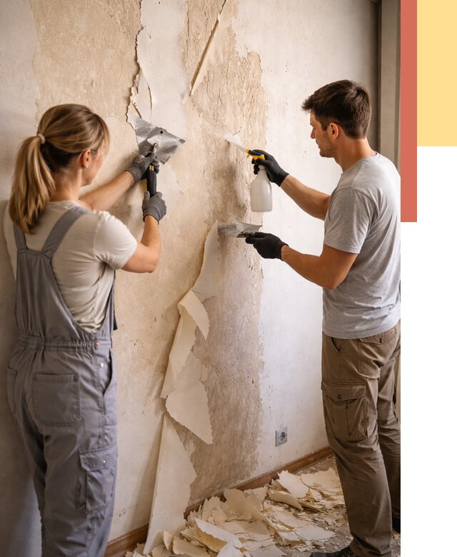 Снятие старых обоев в Бугуруслане от 5350 руб. под ключ недорого | ОТДЕЛОЧНИК-Бгр