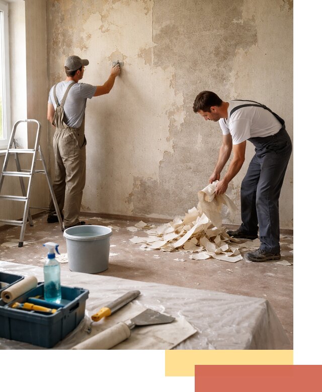 Снятие старых обоев в Бугуруслане быстро и качественно