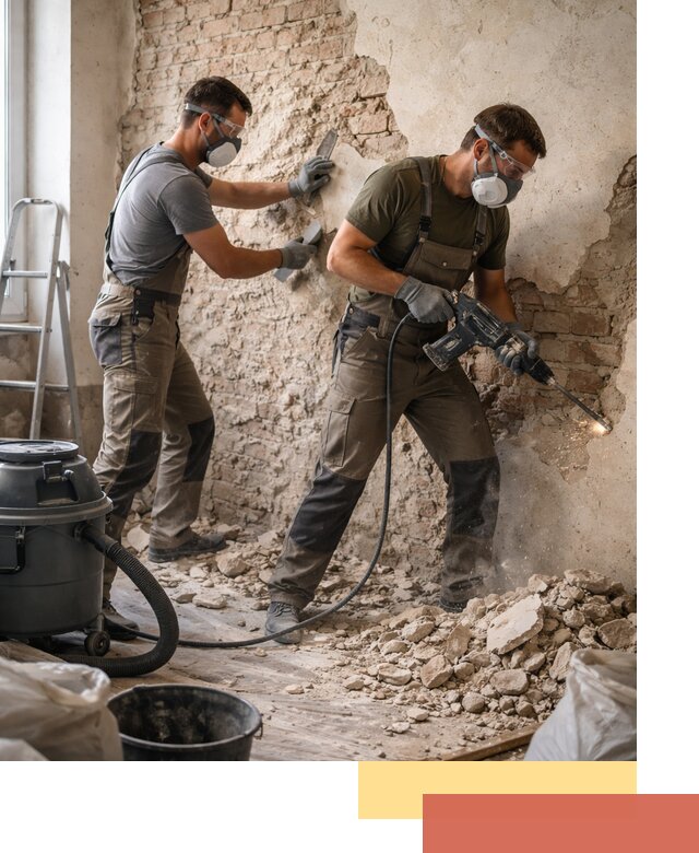 Демонтаж штукатурки со стен в Бугуруслане быстро и аккуратно