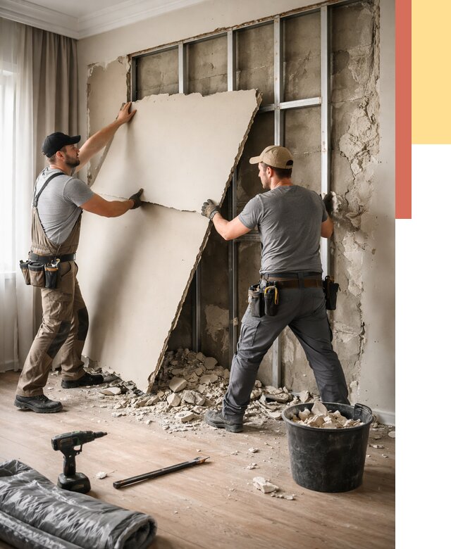 Демонтаж гипсокартона со стен в Бугуруслане от 357 руб. — услуги демонтажа | ОТДЕЛОЧНИК-Бгр