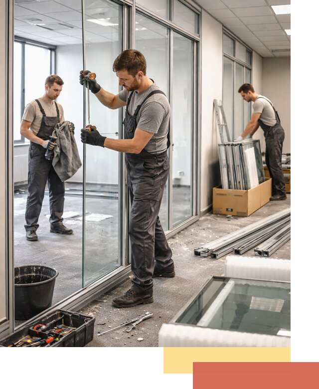 Демонтаж стеклянных перегородок в Бугуруслане быстро и безопасно