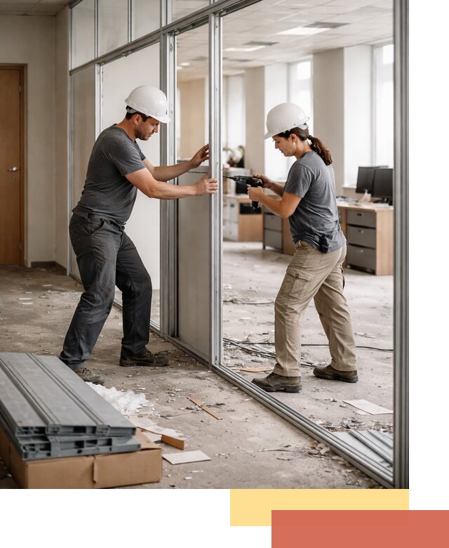 Демонтаж алюминиевых перегородок в Бугуруслане быстро и аккуратно