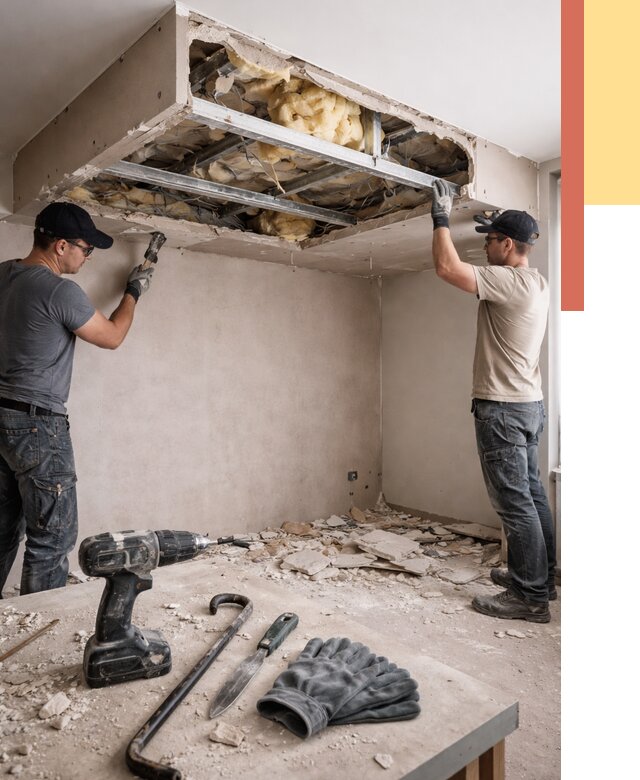 Демонтаж короба из гипсокартона в Бугуруслане от 1549 руб. — быстро и недорого | ОТДЕЛОЧНИК-Бгр