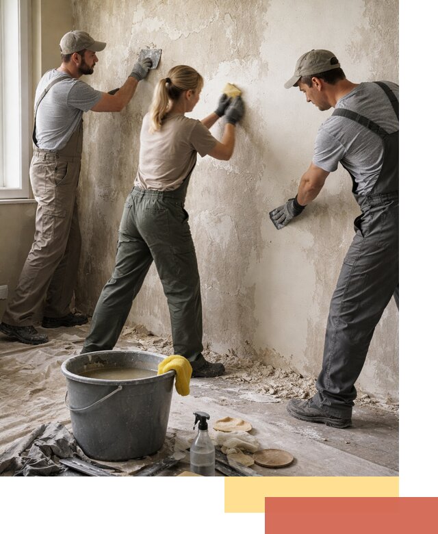 Очистка стен от клея и грунтовки в Бугуруслане качественно и быстро