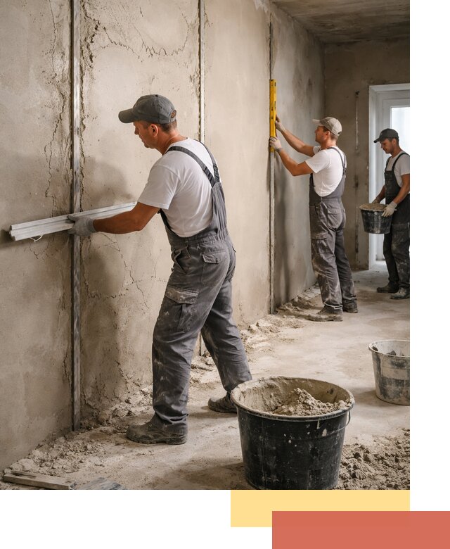 Штукатурка стен по маякам в Бугуруслане — точная и ровная поверхность