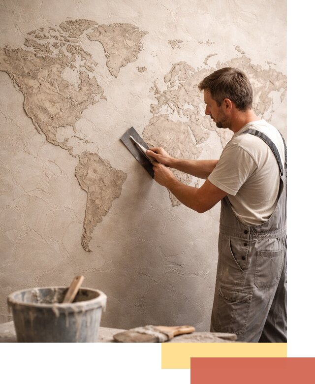 Декоративная штукатурка «Карта мира» под ключ в Бугуруслане