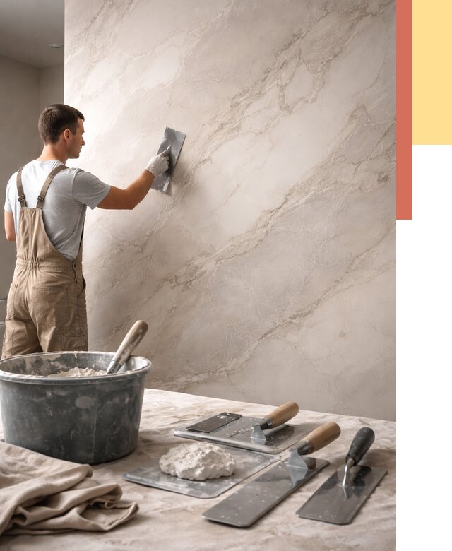 Декоративная штукатурка под мрамор в Бугуруслане от 2853 руб./м² — быстро и недорого | ОТДЕЛОЧНИК-Бгр