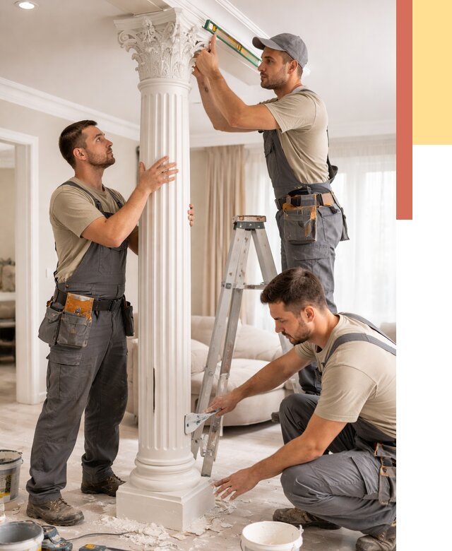 Установка декоративных колонн в Бугуруслане от 12228 руб. под ключ | ОТДЕЛОЧНИК-Бгр