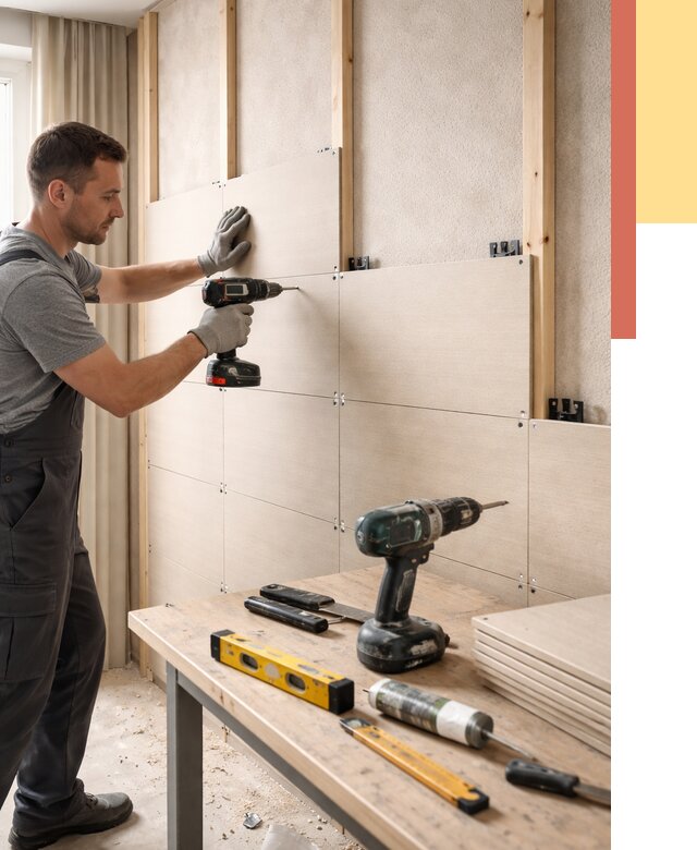 Монтаж МДФ панелей на стены в Бугуруслане от 1274 руб. под ключ | ОТДЕЛОЧНИК-Бгр