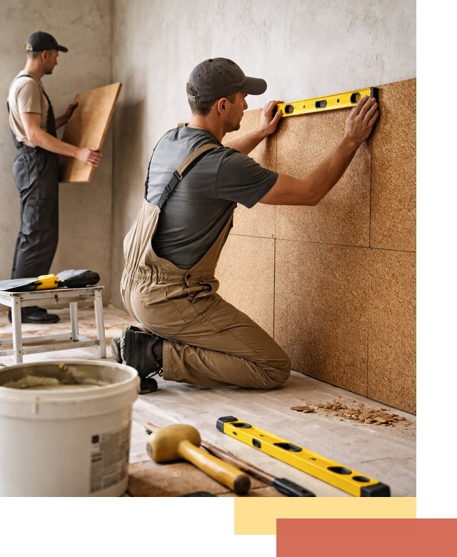 Монтаж пробковых панелей на стены в Бугуруслане быстро и качественно