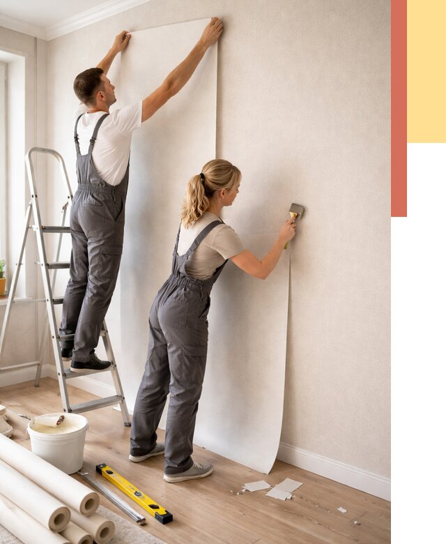 Поклейка флизелиновых обоев в Бугуруслане от 6114 руб. | Быстро и недорого — ОТДЕЛОЧНИК-Бгр