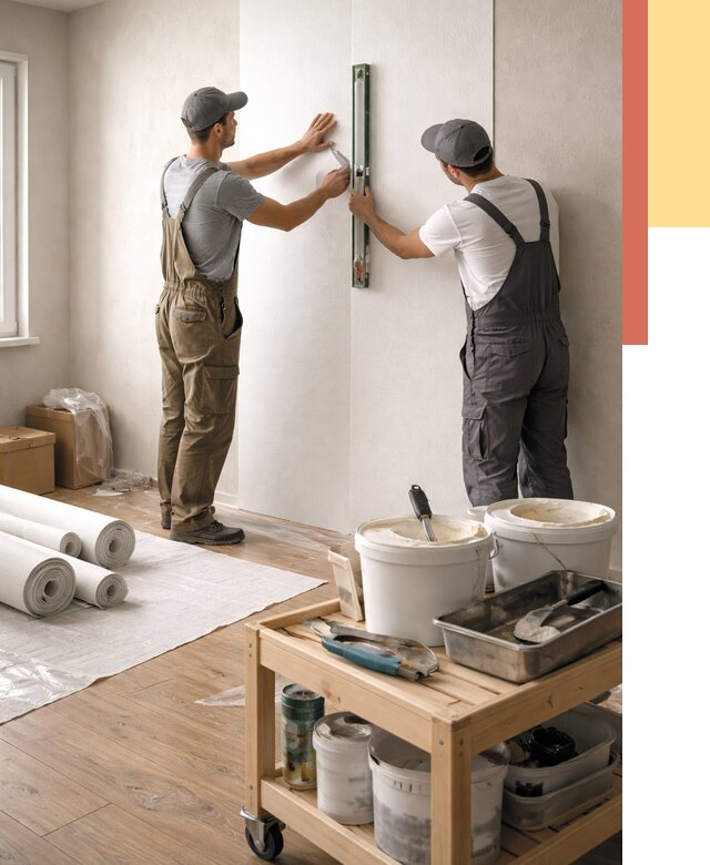 Поклейка стеклообоев в Бугуруслане от 6624 руб. за м2 — быстро и недорого | ОТДЕЛОЧНИК-Бгр