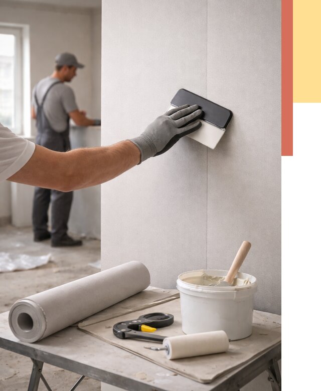 Поклейка обоев под покраску в Бугуруслане от 3567 руб. за м2 | ОТДЕЛОЧНИК-Бгр