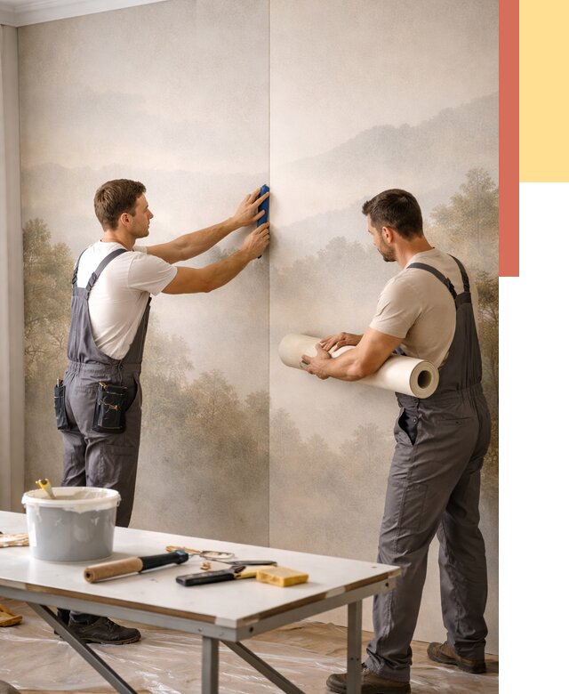 Поклейка фотообоев в Бугуруслане от 8662 руб/м² — быстро и недорого | ОТДЕЛОЧНИК-Бгр