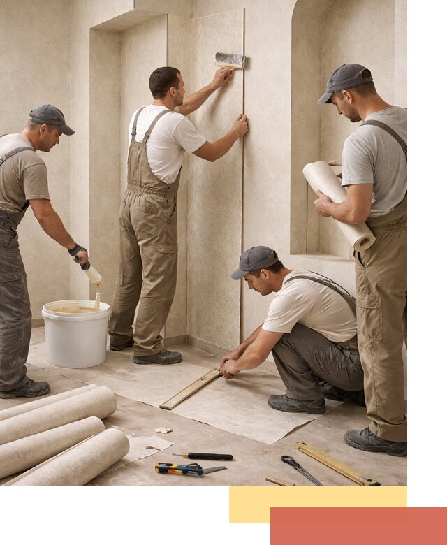 Поклейка обоев на сложные стены и неровные поверхности в Бугуруслане