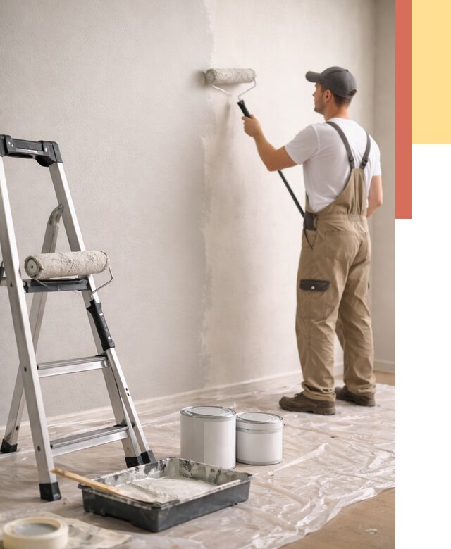 Покраска стен латексной краской в Бугуруслане от 4586 руб. за м2 | ОТДЕЛОЧНИК-Бгр