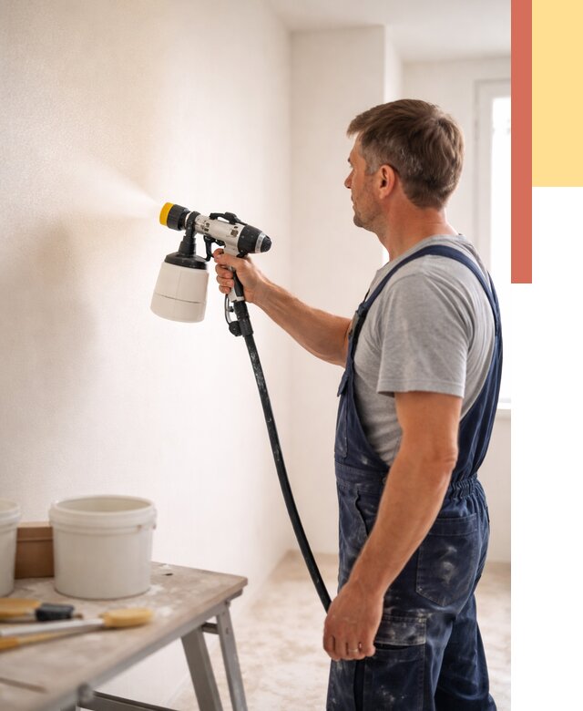 Покраска стен краскопультом в Бугуруслане от 7643 руб. — механизированная покраска | ОТДЕЛОЧНИК-Бгр