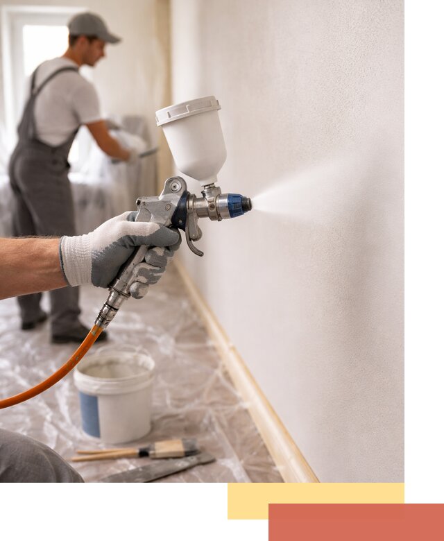 Покраска стен краскопультом в Бугуруслане быстро и качественно