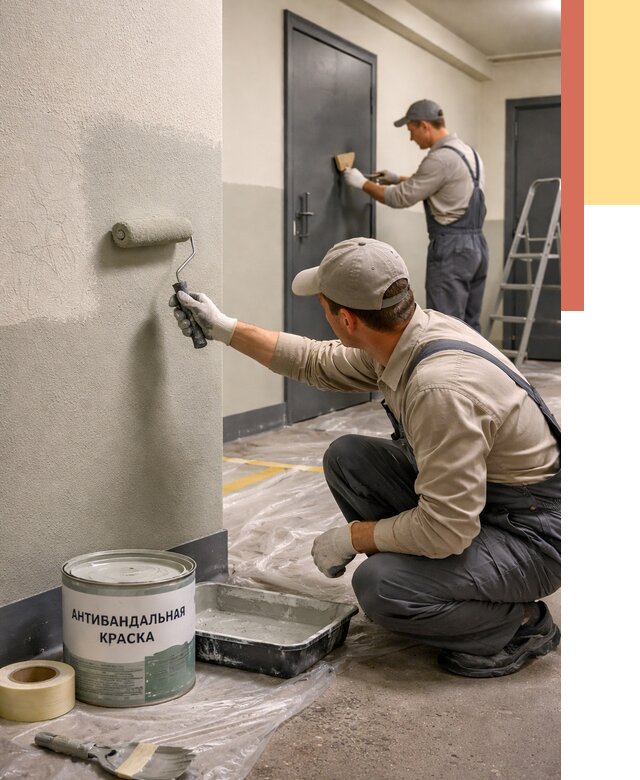 Покраска стен антивандальной краской в Бугуруслане от 4586 руб./м² под ключ | ОТДЕЛОЧНИК-Бгр