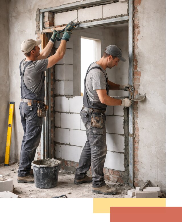 Закладка дверного проема под ключ в Бугуруслане: демонтаж, монтаж, отделка