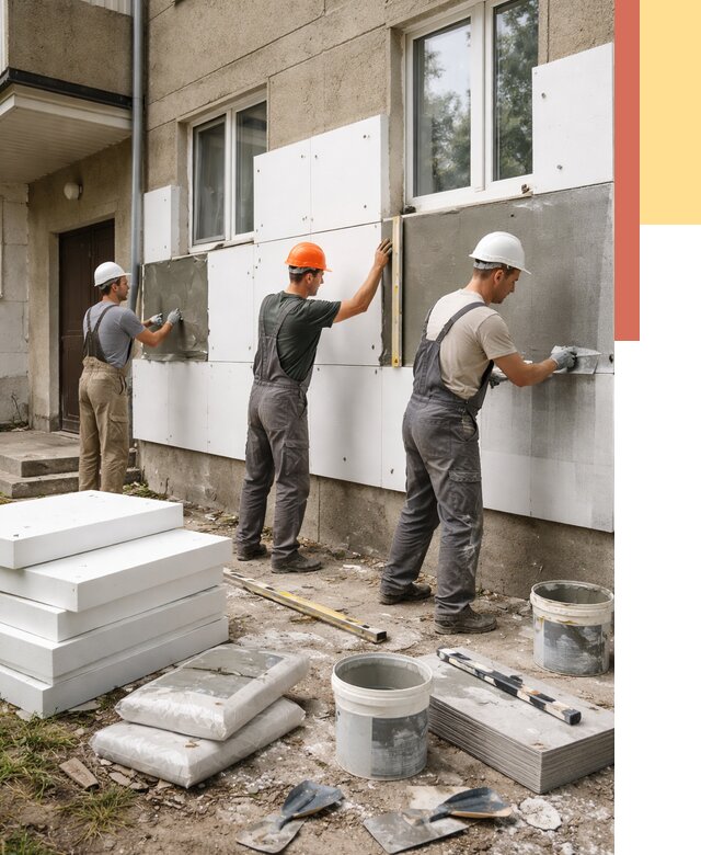 Утепление стен пенопластом в Бугуруслане от 1783 руб. — недорого и под ключ | ОТДЕЛОЧНИК-Бгр