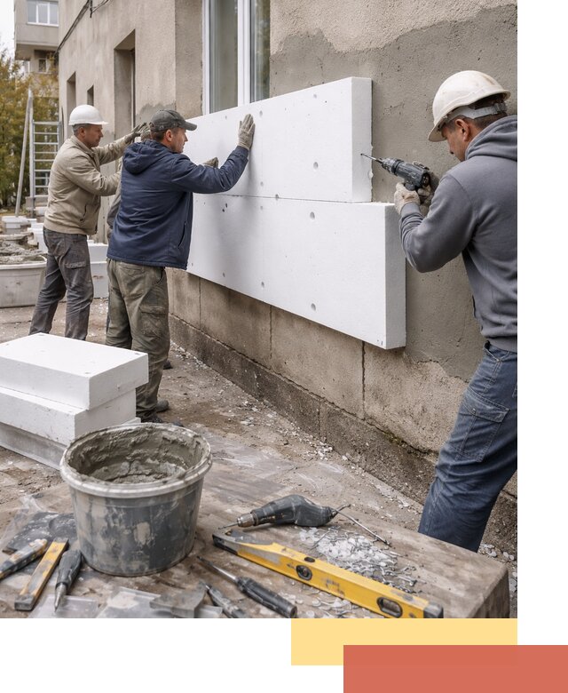 Утепление наружных стен пенопластом в Бугуруслане