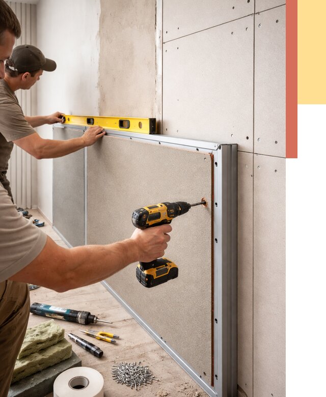 Шумоизоляция стен панелями ЗИПС в Бугуруслане от 2242 руб./м² под ключ | ОТДЕЛОЧНИК-Бгр