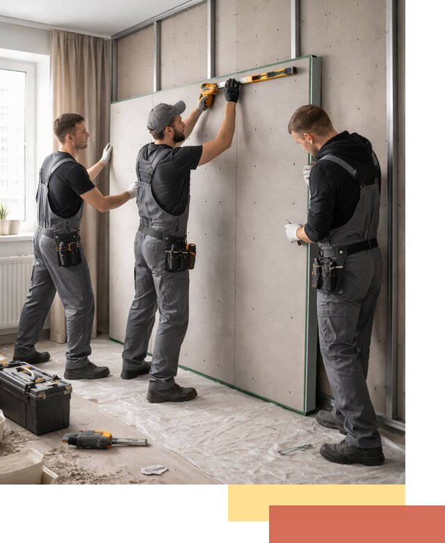 Шумоизоляция стен панелями ЗИПС в Бугуруслане для жилых и коммерческих помещений