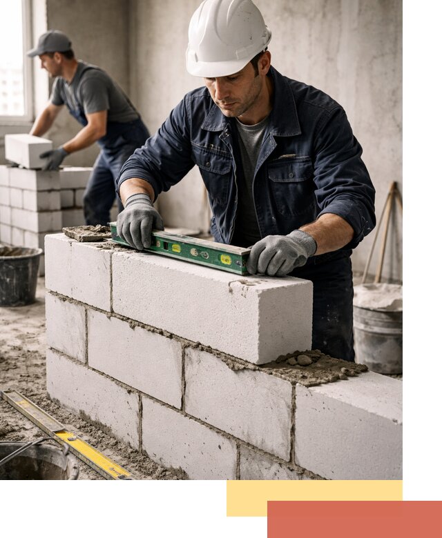 Кладка перегородок из пеноблока под ключ в Бугуруслане