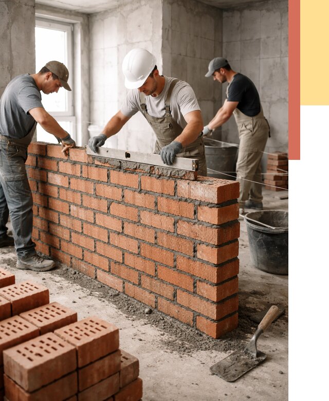 Кладка перегородок из кирпича в Бугуруслане от 3567 руб. за м² | ОТДЕЛОЧНИК-Бгр