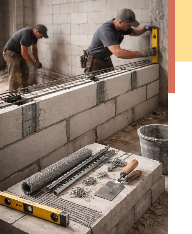Армирование кладки перегородок в Бугуруслане от 764 руб. под ключ | ОТДЕЛОЧНИК-Бгр