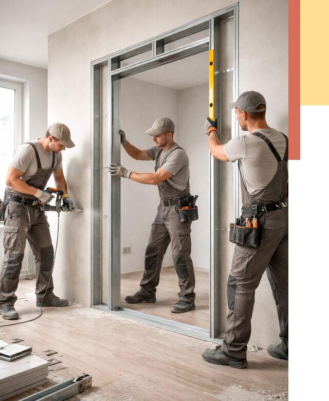 Устройство дверного проема в перегородке в Бугуруслане от 4586 руб. под ключ | ОТДЕЛОЧНИК-Бгр