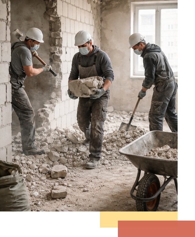 Демонтаж блочных перегородок в Бугуруслане быстро и аккуратно