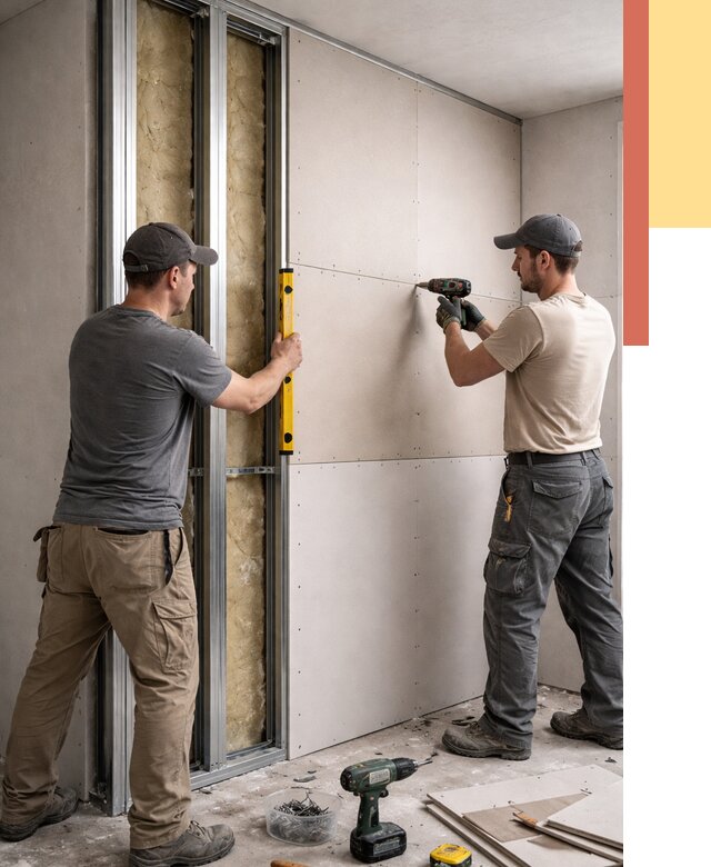 Монтаж двухслойной перегородки из гипсокартона в Бугуруслане от 1478 руб. | ОТДЕЛОЧНИК-Бгр