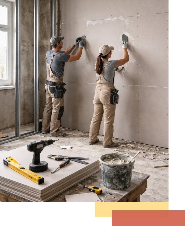 Монтаж двухслойной перегородки из гипсокартона в Бугуруслане