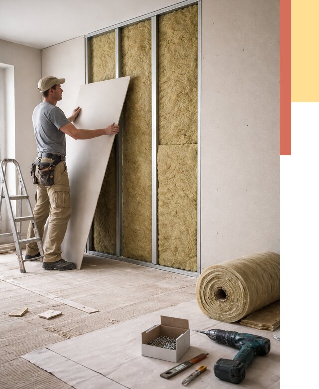 Перегородка из гипсокартона с шумоизоляцией в Бугуруслане от 3179 руб. | ОТДЕЛОЧНИК-Бгр