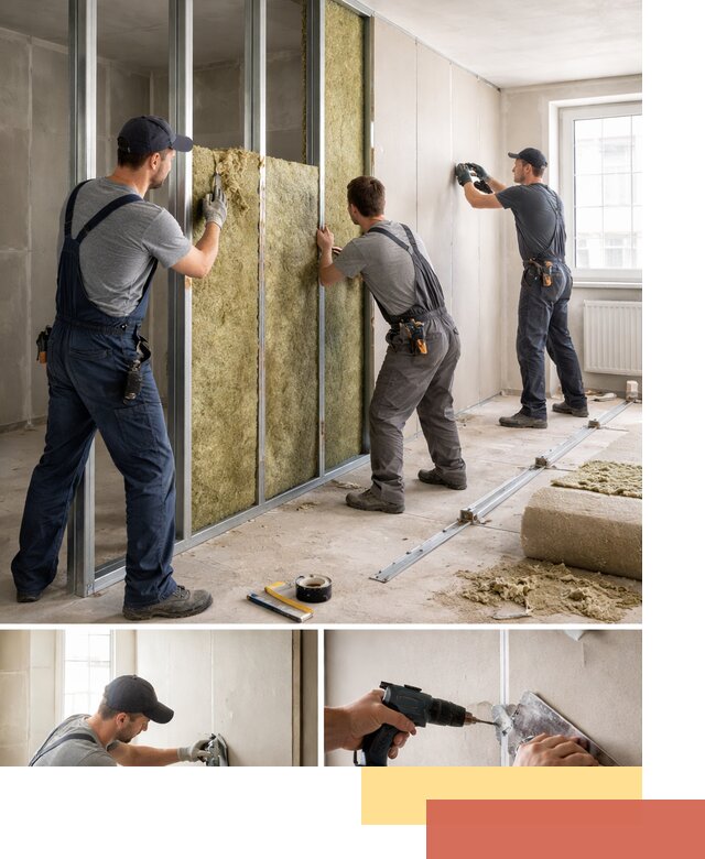 Перегородка из гипсокартона с шумоизоляцией в Бугуруслане — монтаж под ключ