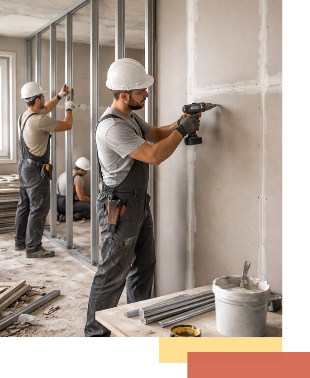 Перегородки из огнестойкого гипсокартона в Бугуруслане под ключ