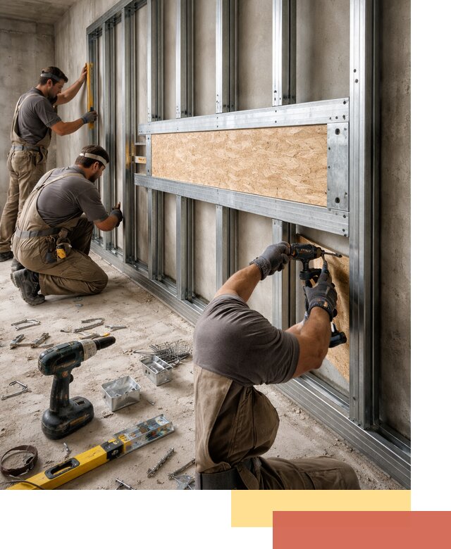 Усиленная перегородка для крепления тяжёлых конструкций в Бугуруслане