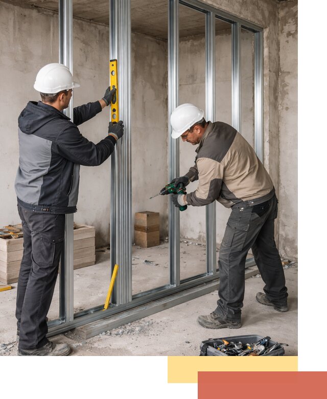 Монтаж каркаса перегородки из профиля в Бугуруслане