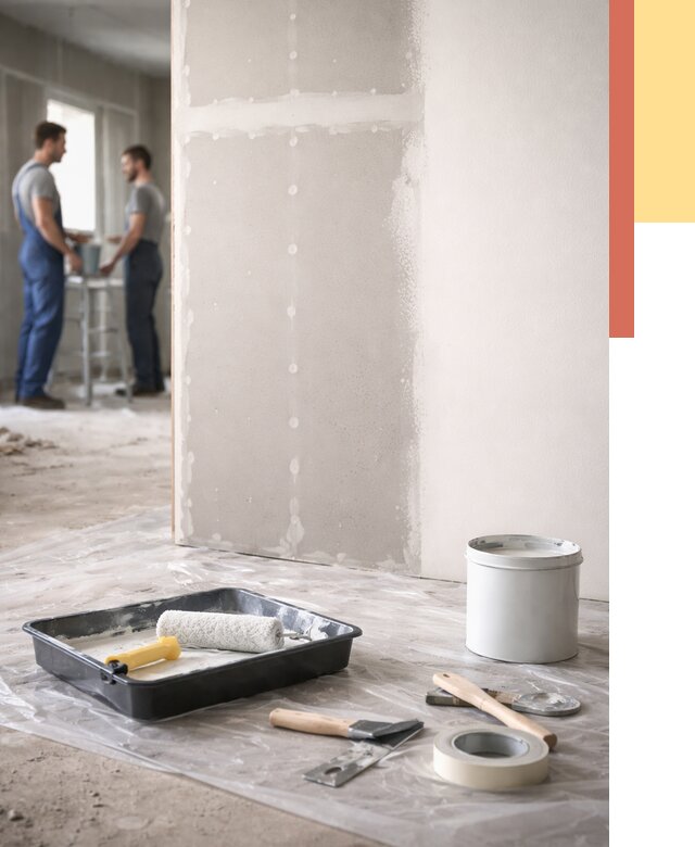 Покраска перегородок из гипсокартона в Бугуруслане от 4586 руб. под ключ | ОТДЕЛОЧНИК-Бгр