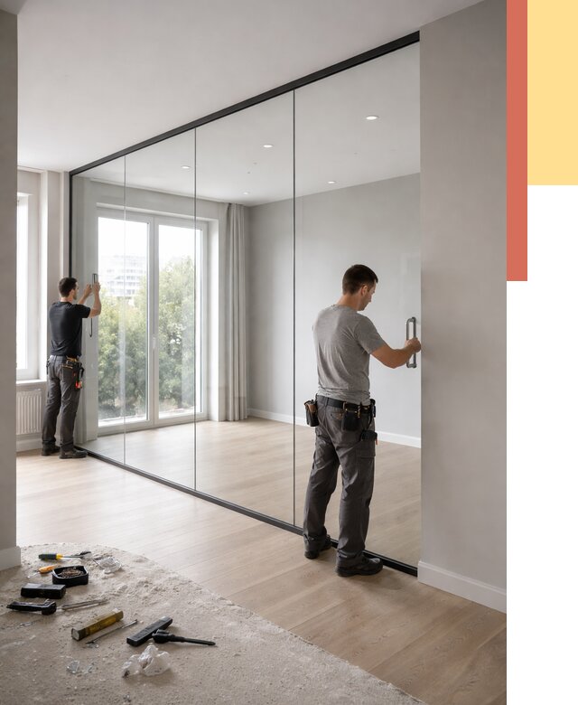 Изготовление стеклянных перегородок в Бугуруслане от 12585 руб. под ключ | ОТДЕЛОЧНИК-Бгр