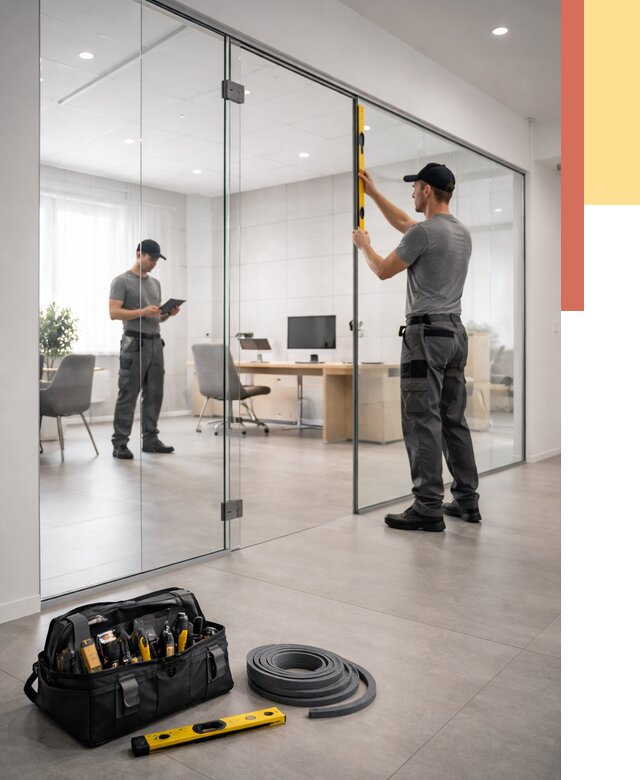 Цельностеклянные перегородки под ключ в Бугуруслане от 9681 руб. — монтаж и цены | ОТДЕЛОЧНИК-Бгр