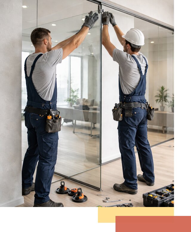 Безрамные стеклянные перегородки под ключ в Бугуруслане