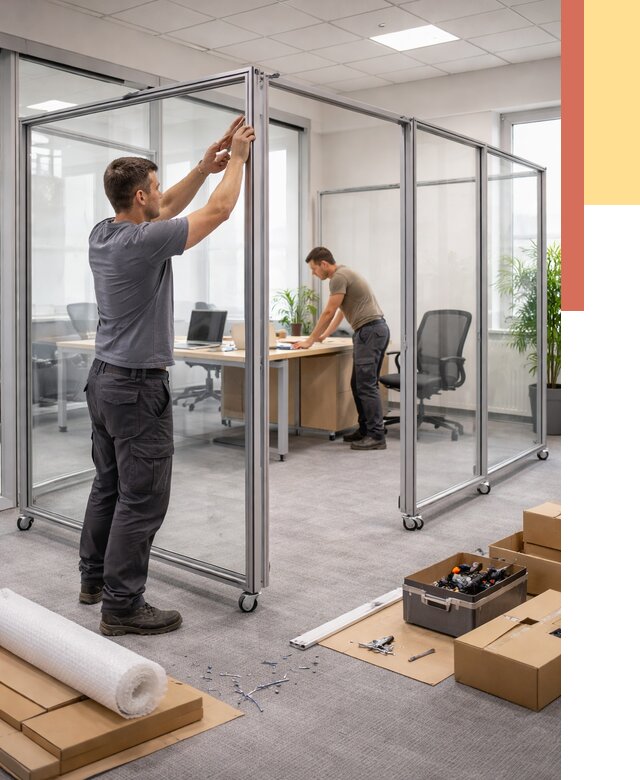 Мобильные офисные перегородки в Бугуруслане от 12738 руб. — установка под ключ | ОТДЕЛОЧНИК-Бгр