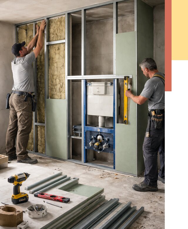 Установка сантехнических перегородок в Бугуруслане от 8662 руб. | ОТДЕЛОЧНИК-Бгр