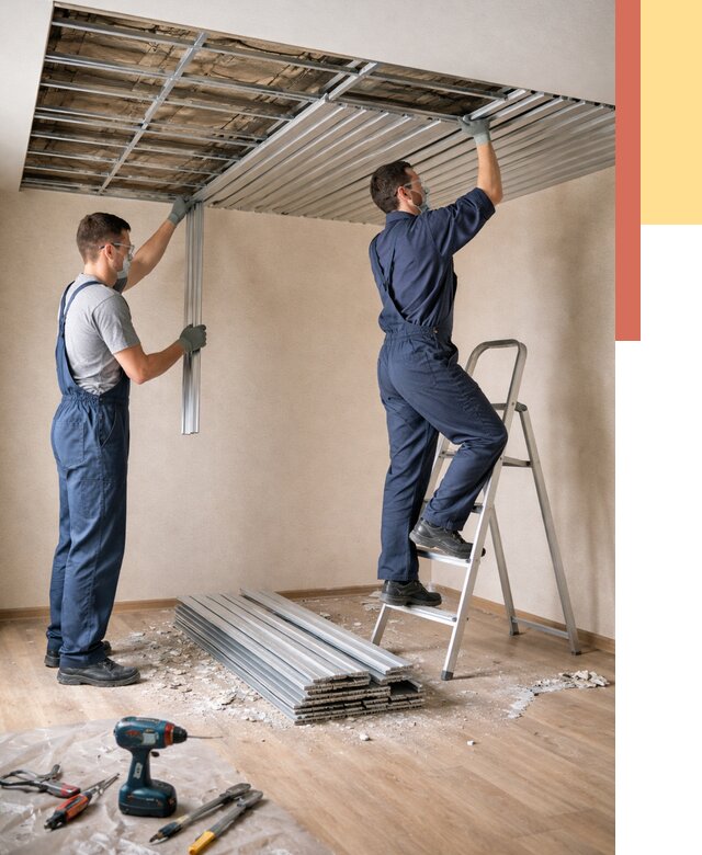 Демонтаж реечного потолка в Бугуруслане от 4586 руб. быстро и недорого | ОТДЕЛОЧНИК-Бгр