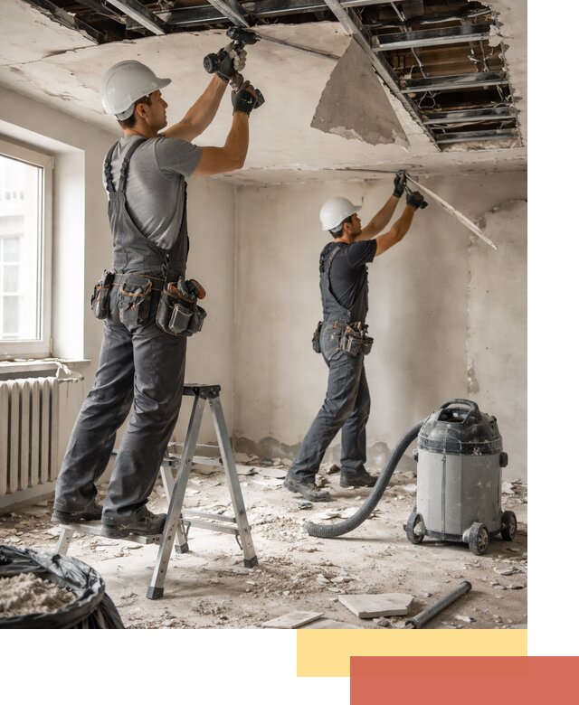 Демонтаж гипсокартонного потолка в Бугуруслане быстро и аккуратно