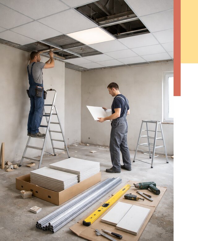 Монтаж потолка армстронг в Бугуруслане от 4586 руб/м2 — быстрая установка под ключ | ОТДЕЛОЧНИК-Бгр