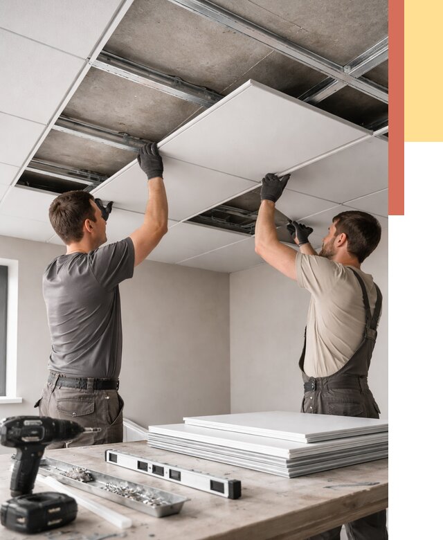 Монтаж кассетного потолка в Бугуруслане от 4586 руб/м2 — установка и сборка | ОТДЕЛОЧНИК-Бгр